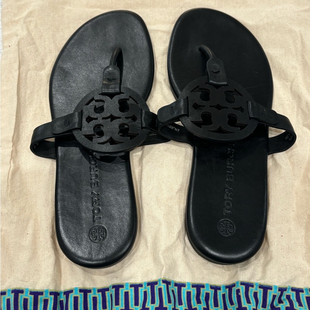 NWOT Tory Burch black miller soft sandals
